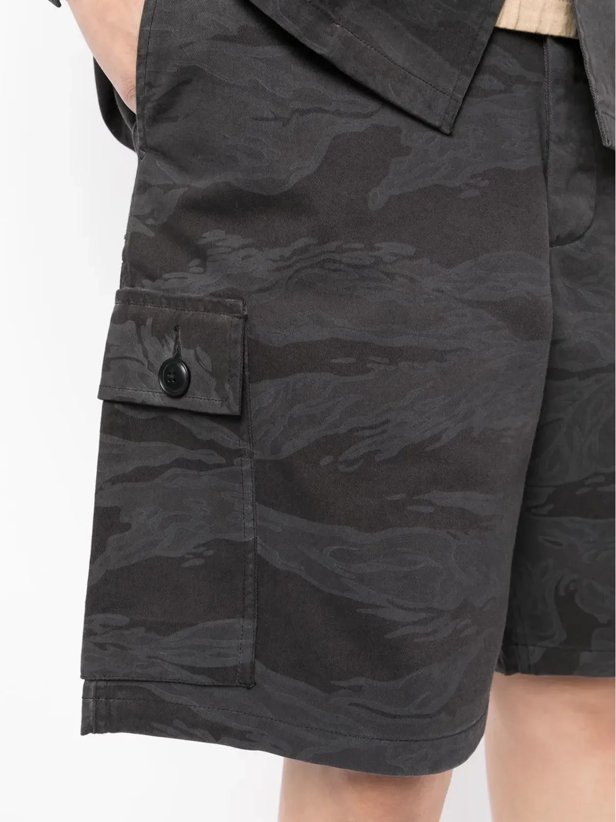 Maharishi カモフラージュプリントカーゴショーツ - ブラック - 画像5