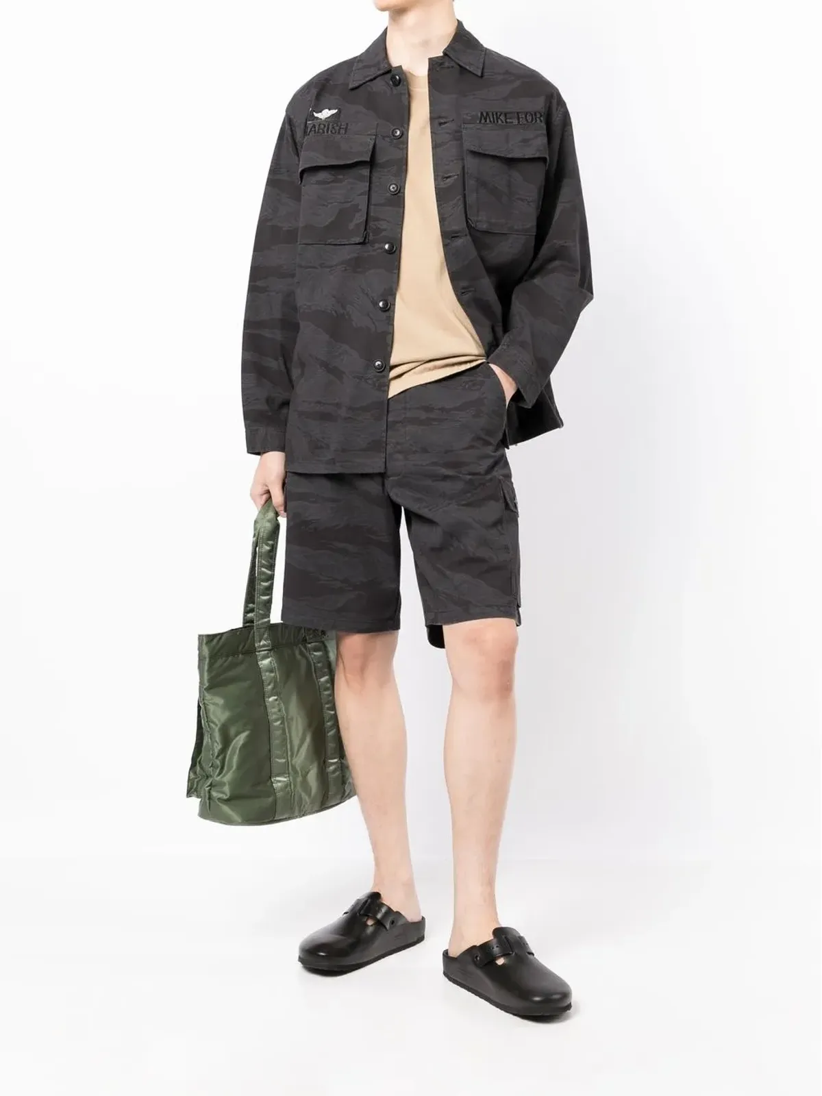 Maharishi カモフラージュプリントカーゴショーツ - ブラック - 画像2