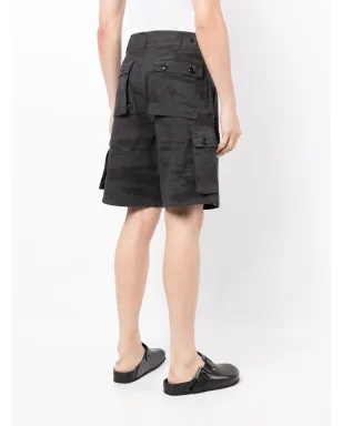 Maharishi カモフラージュプリントカーゴショーツ - ブラック - サムネイル4
