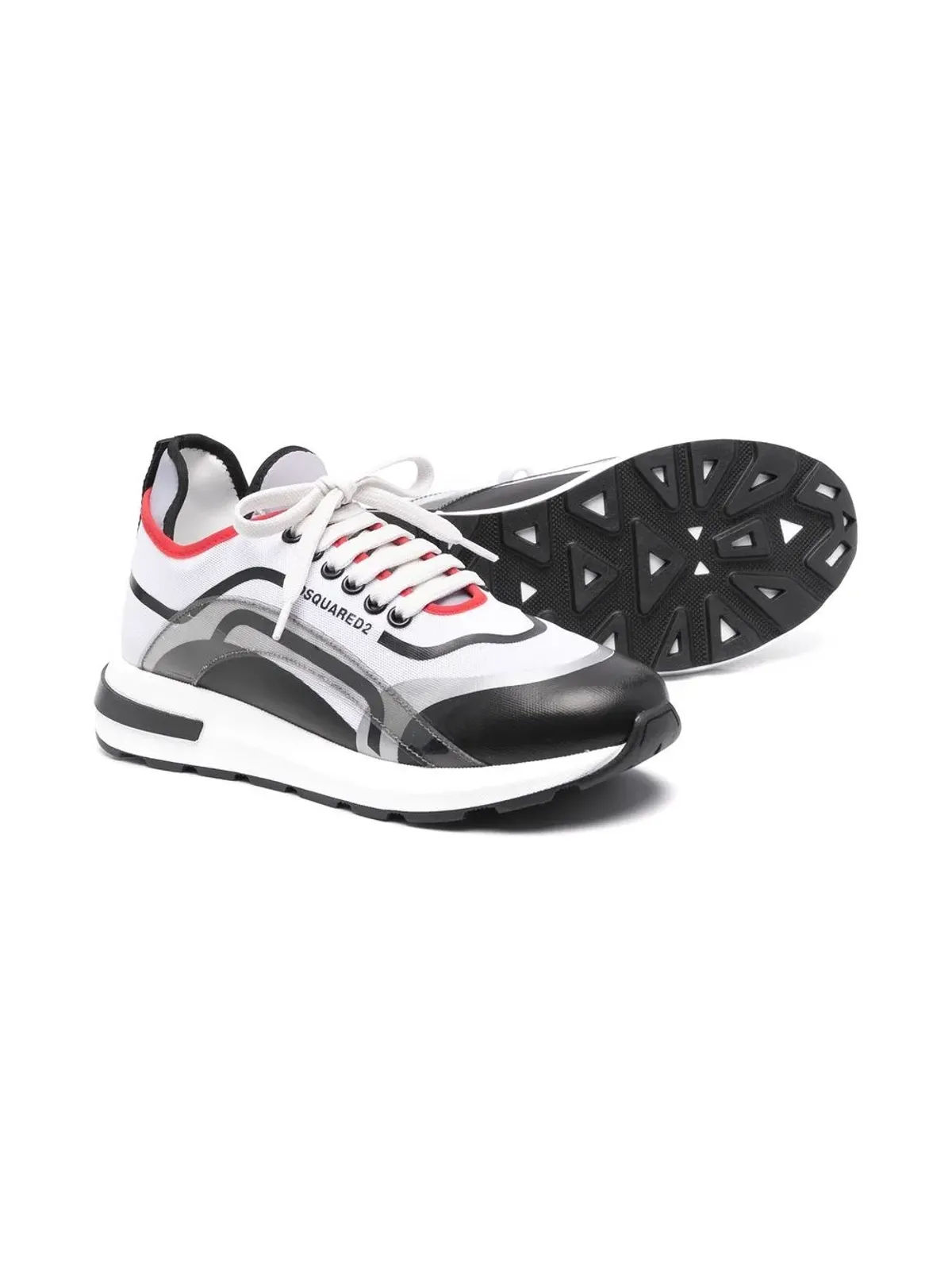 DSQUARED2 KIDS panelled colour-block trainers - White - 画像2