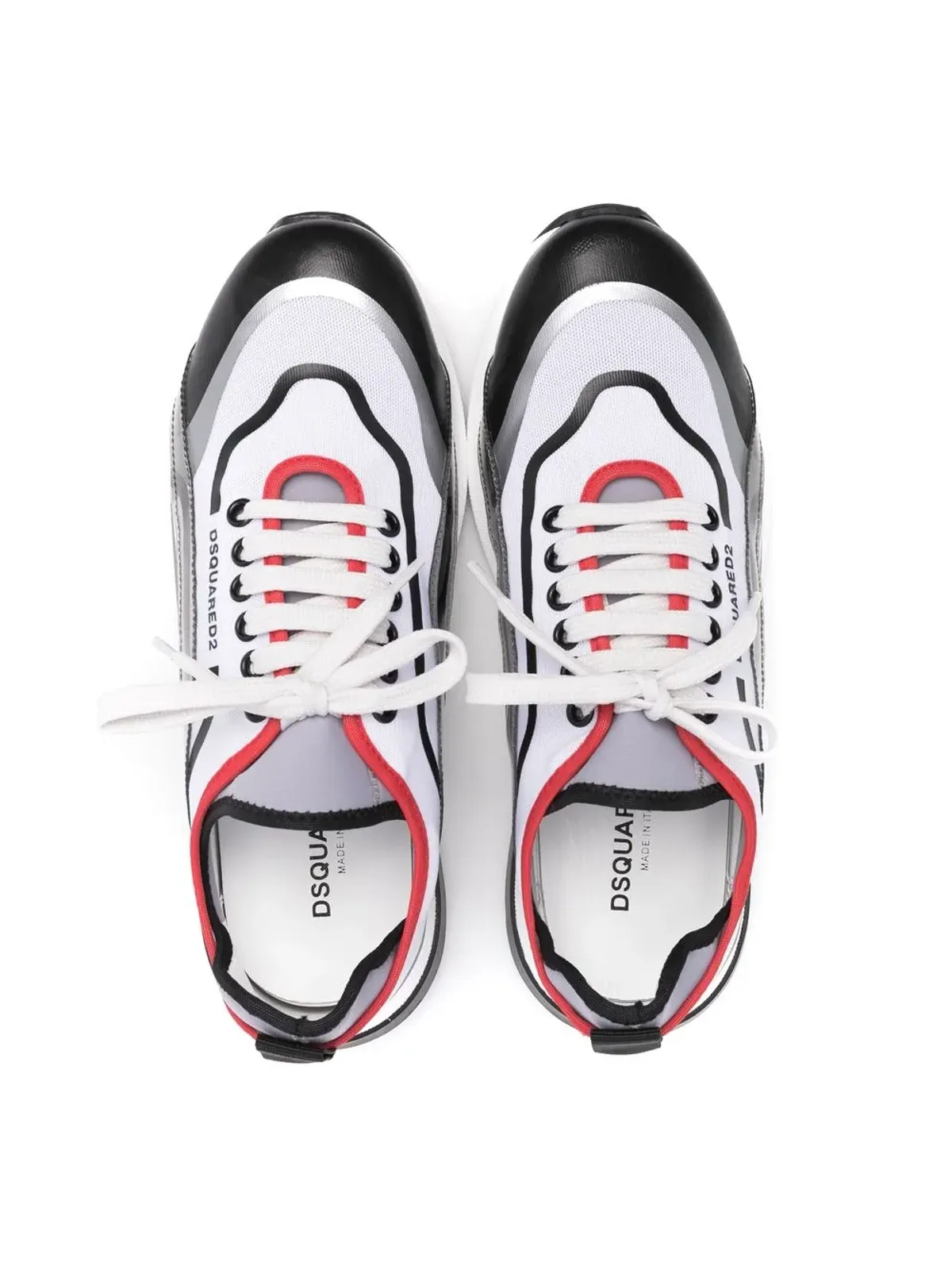 DSQUARED2 KIDS panelled colour-block trainers - White - 画像3