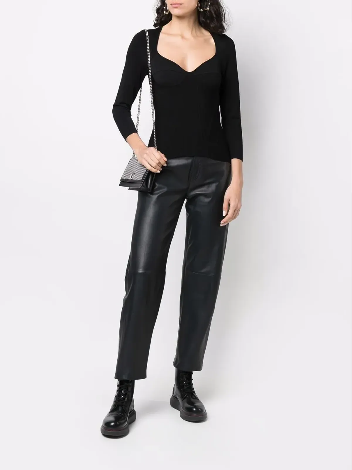 Alexander McQueen インサート・ブラ・ディテール・トップ - Black - 画像2