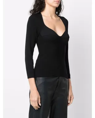 Alexander McQueen インサート・ブラ・ディテール・トップ - Black - サムネイル3