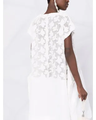 Comme Des Garçons Comme Des Garçons フローラル刺繍のメッシュTシャツドレス - サムネイル3