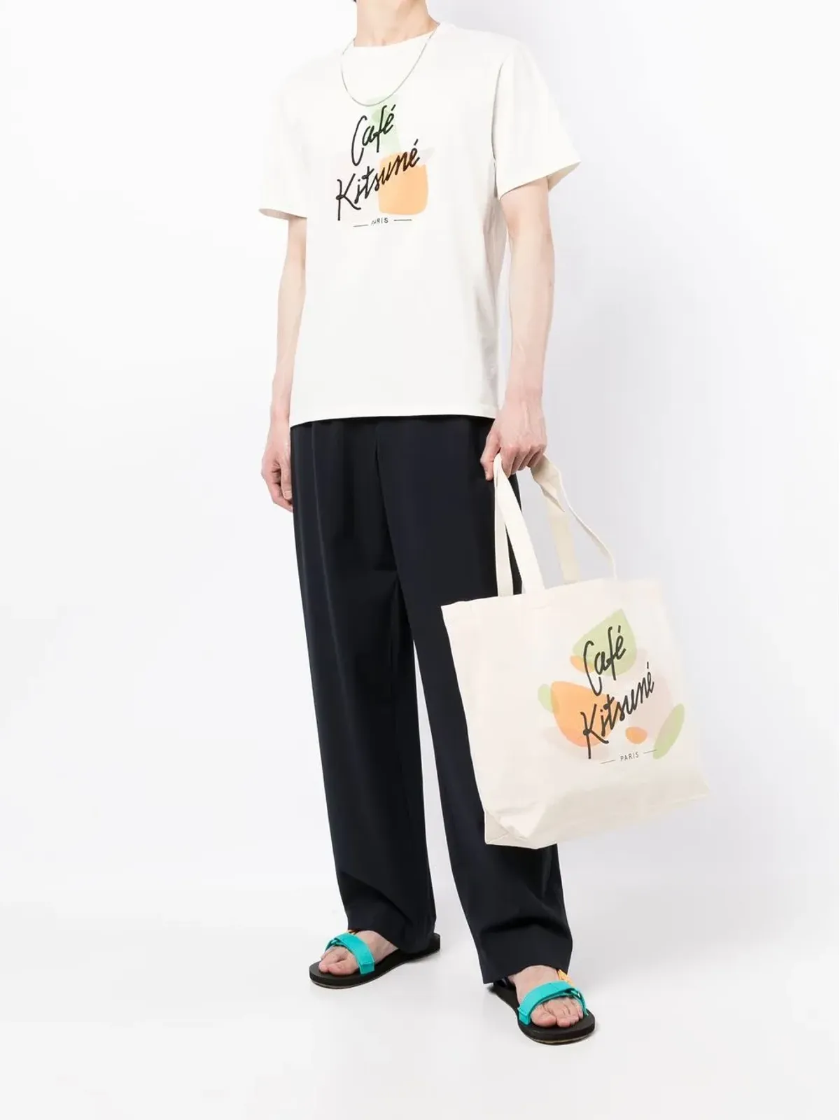 Maison Kitsuné ロゴプリント トートバッグ - 画像2