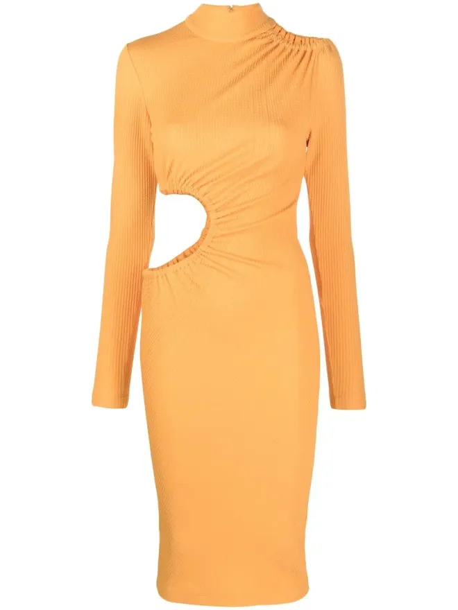 ROTATE BIRGER CHRISTENSEN ROTATE BIRGER CHRISTENSEN カットアウトアシンメトリックドレス - オレンジの商品画像