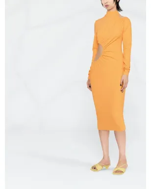 ROTATE BIRGER CHRISTENSEN カットアウトアシンメトリックドレス - オレンジ - サムネイル2