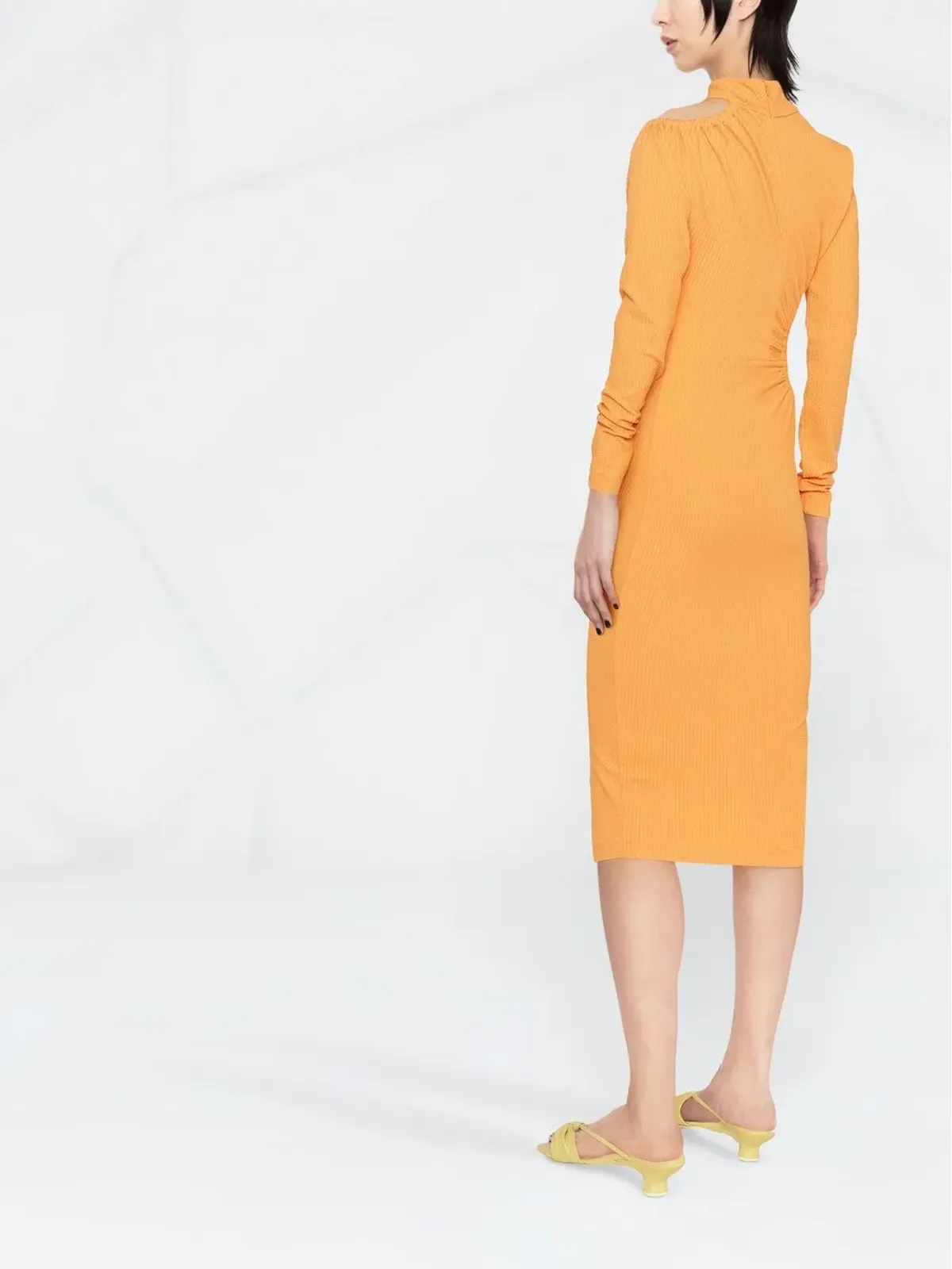 ROTATE BIRGER CHRISTENSEN カットアウトアシンメトリックドレス - オレンジ - 画像3