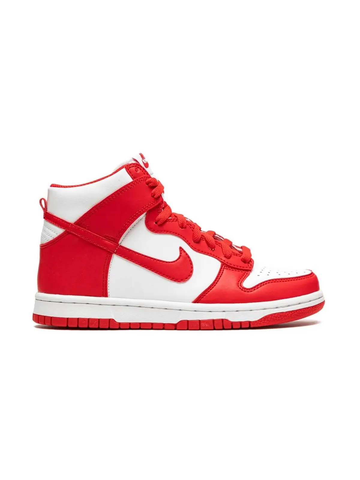 Nike Kids ダンクハイ White/University Red スニーカー - 画像2
