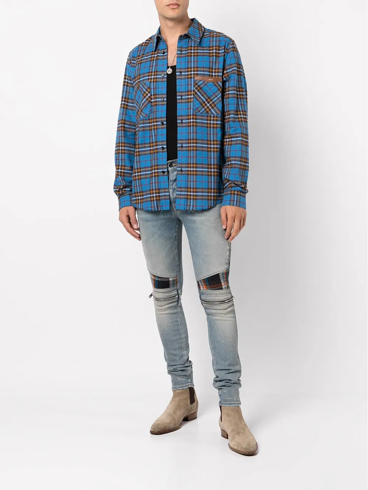 AMIRI ミッドライズ コントラストパネル スキニージーンズ - 画像2