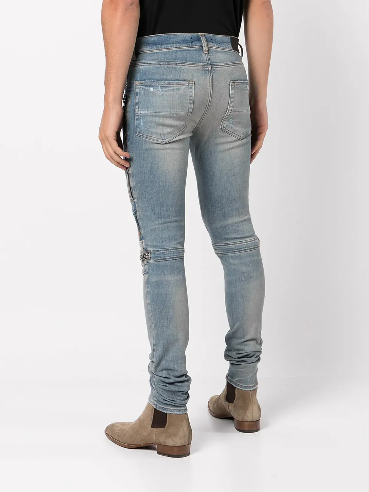 AMIRI ミッドライズ コントラストパネル スキニージーンズ - 画像4