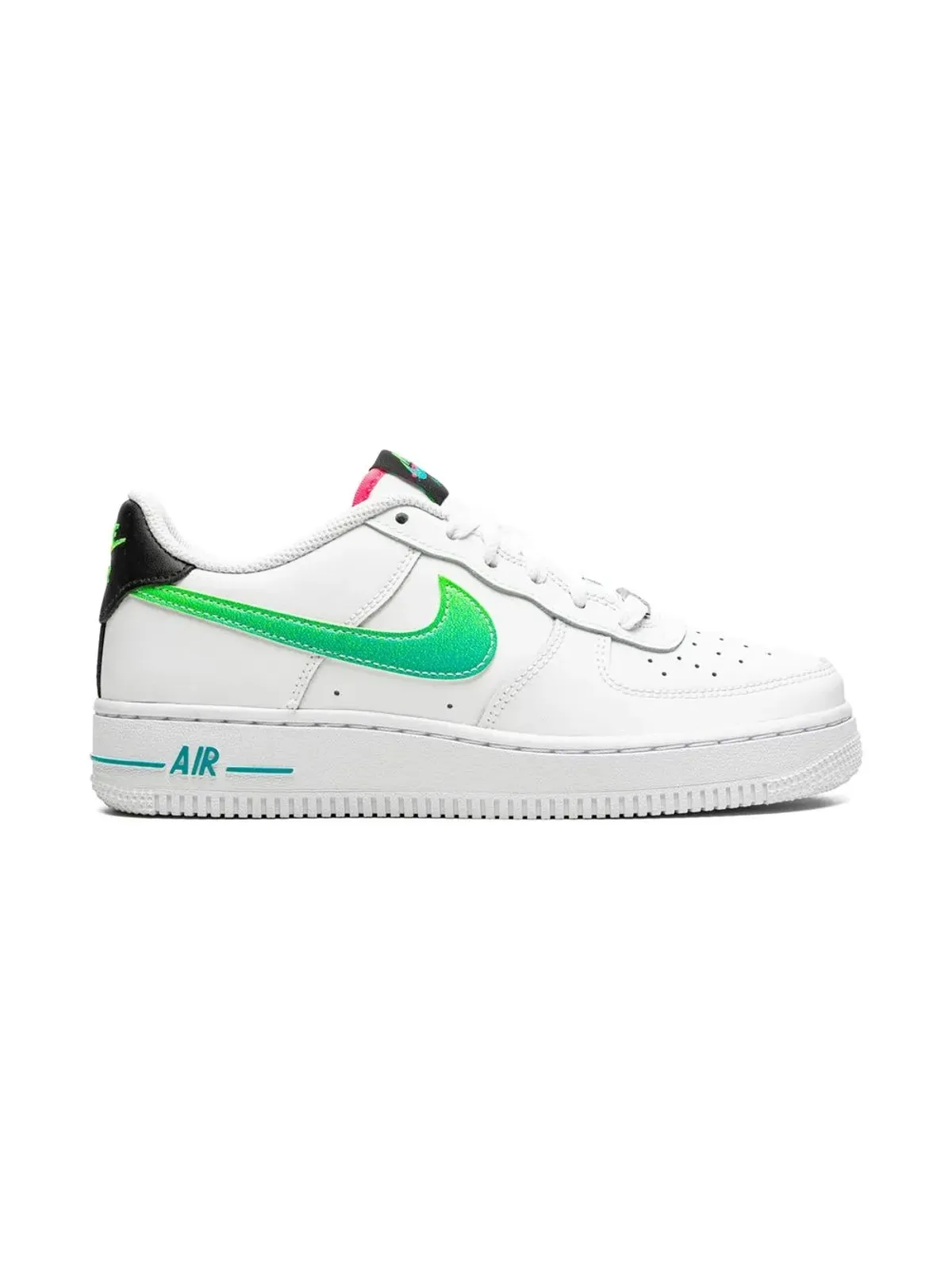 Nike Kids エアフォース1 ロー Lv8 ホワイト アクアマリン スニーカー - 画像2