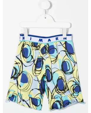 Marni Kids アブストラクトプリント トラックショーツ - サムネイル2