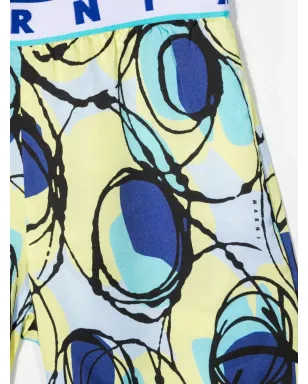 Marni Kids アブストラクトプリント トラックショーツ - サムネイル3