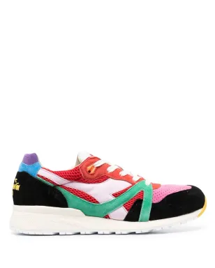 Diadora パネル付きレースアップスニーカー - レッド - サムネイル1