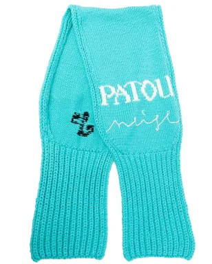 Patou インターシャ ロゴ入りニットスカーフ - ブルー - サムネイル1