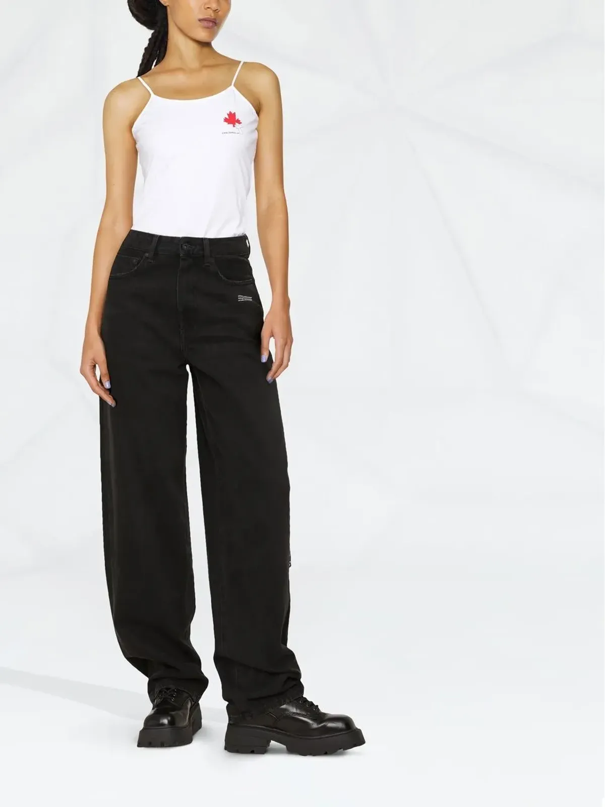 DSQUARED2 メープルリーフ ロゴプリント ベストトップ - 画像2