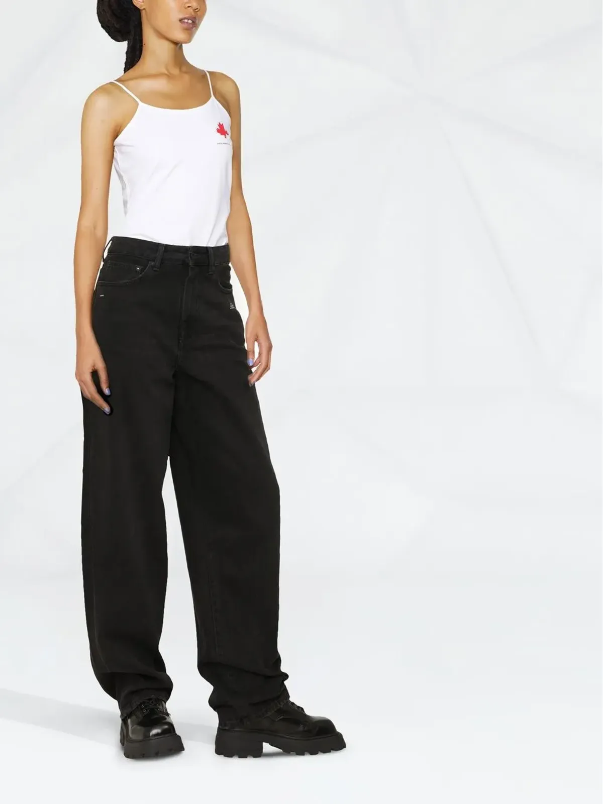 DSQUARED2 メープルリーフ ロゴプリント ベストトップ - 画像4