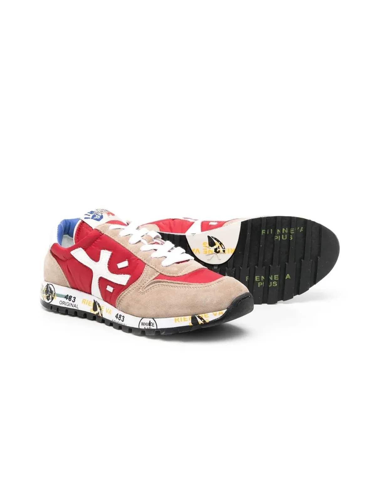 Premiata Kids ティーン カラーブロック スニーカー ブラウン - 画像2