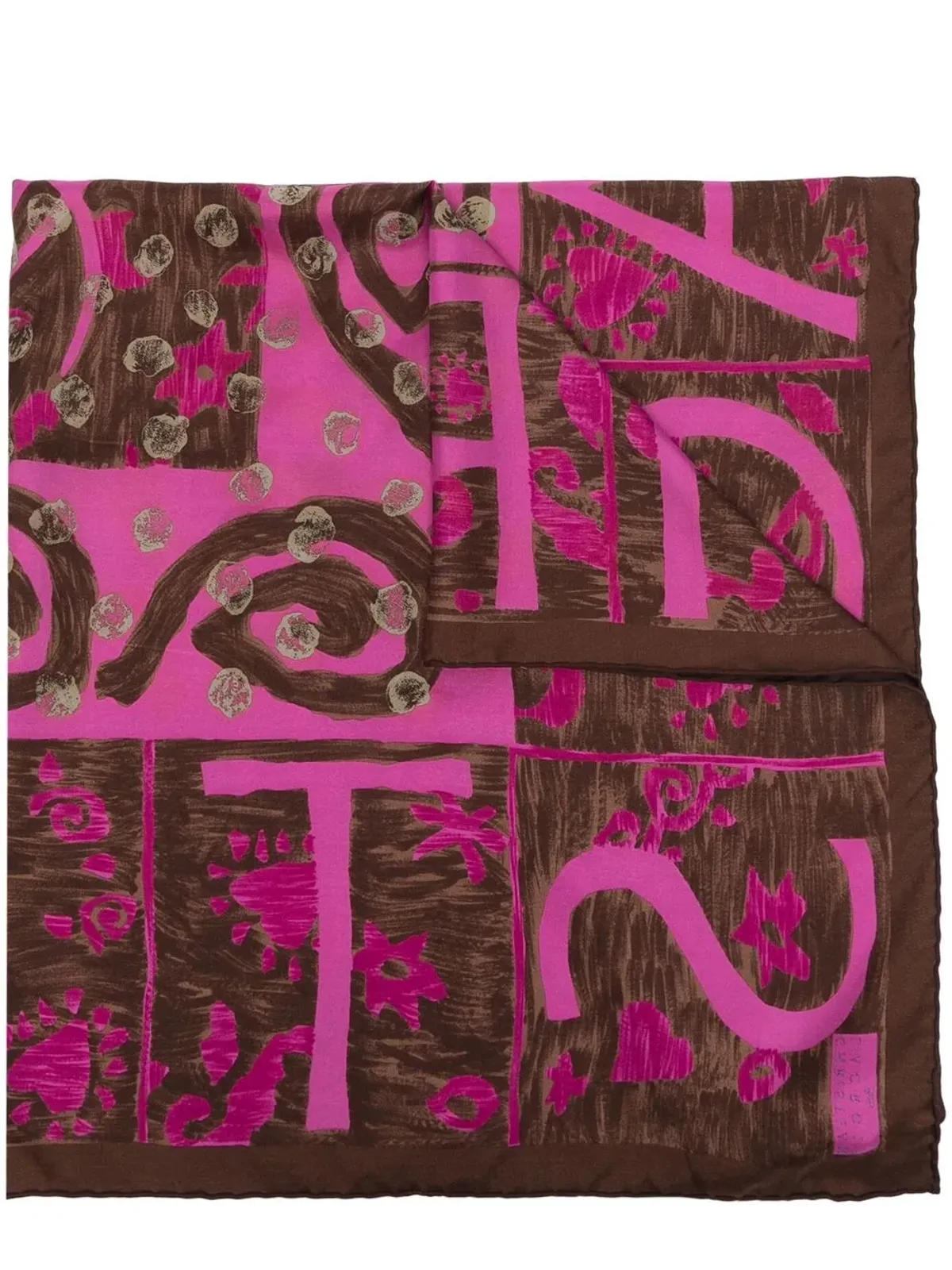 Christian Lacroix Pre-Owned 2000s アブストラクトプリント シルクスカーフ - 画像1