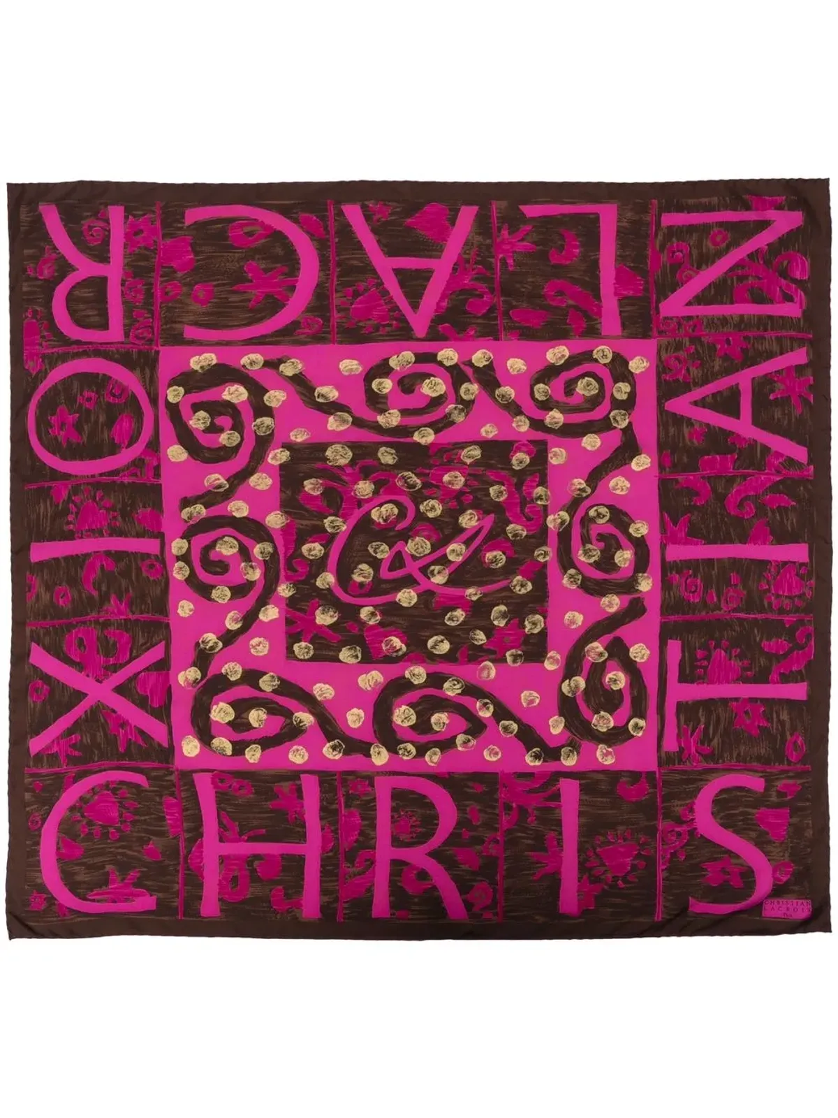 Christian Lacroix Pre-Owned 2000s アブストラクトプリント シルクスカーフ - 画像3