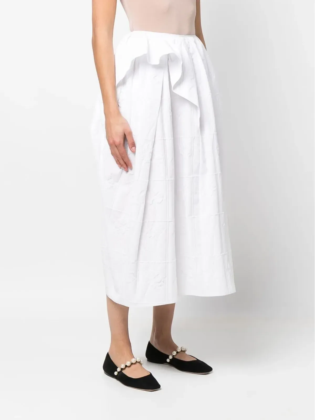 Cecilie Bahnsen ダリタ アシンメトリック ミディスカート - 画像3