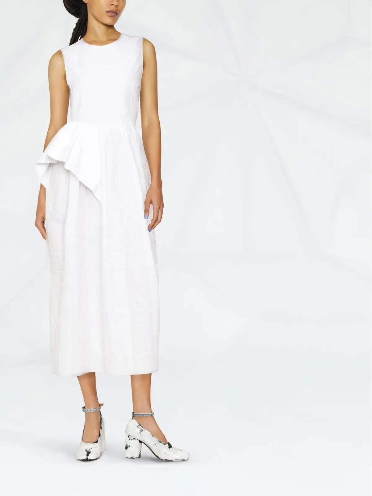 Cecilie Bahnsen ディッテ チェック柄フローラル ミディドレス - 画像2