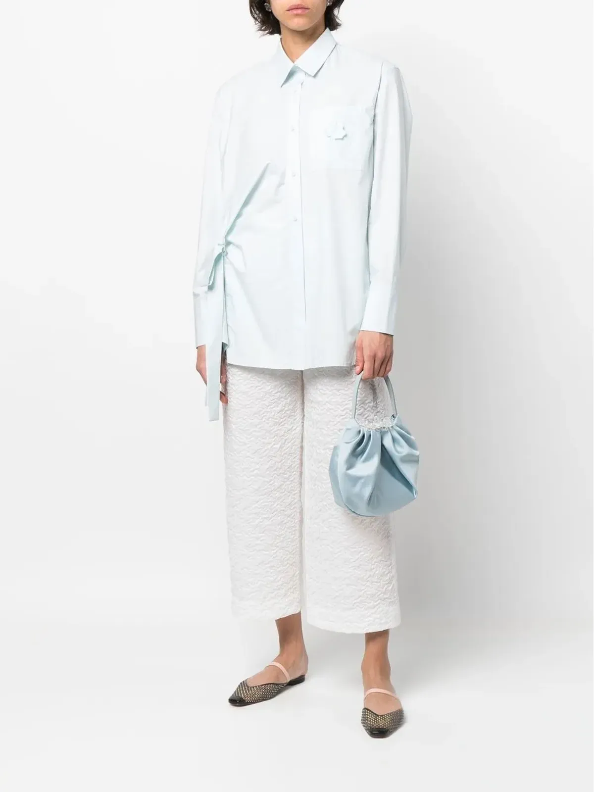 Cecilie Bahnsen フェネット フローラルパッチ シャツ - 画像2