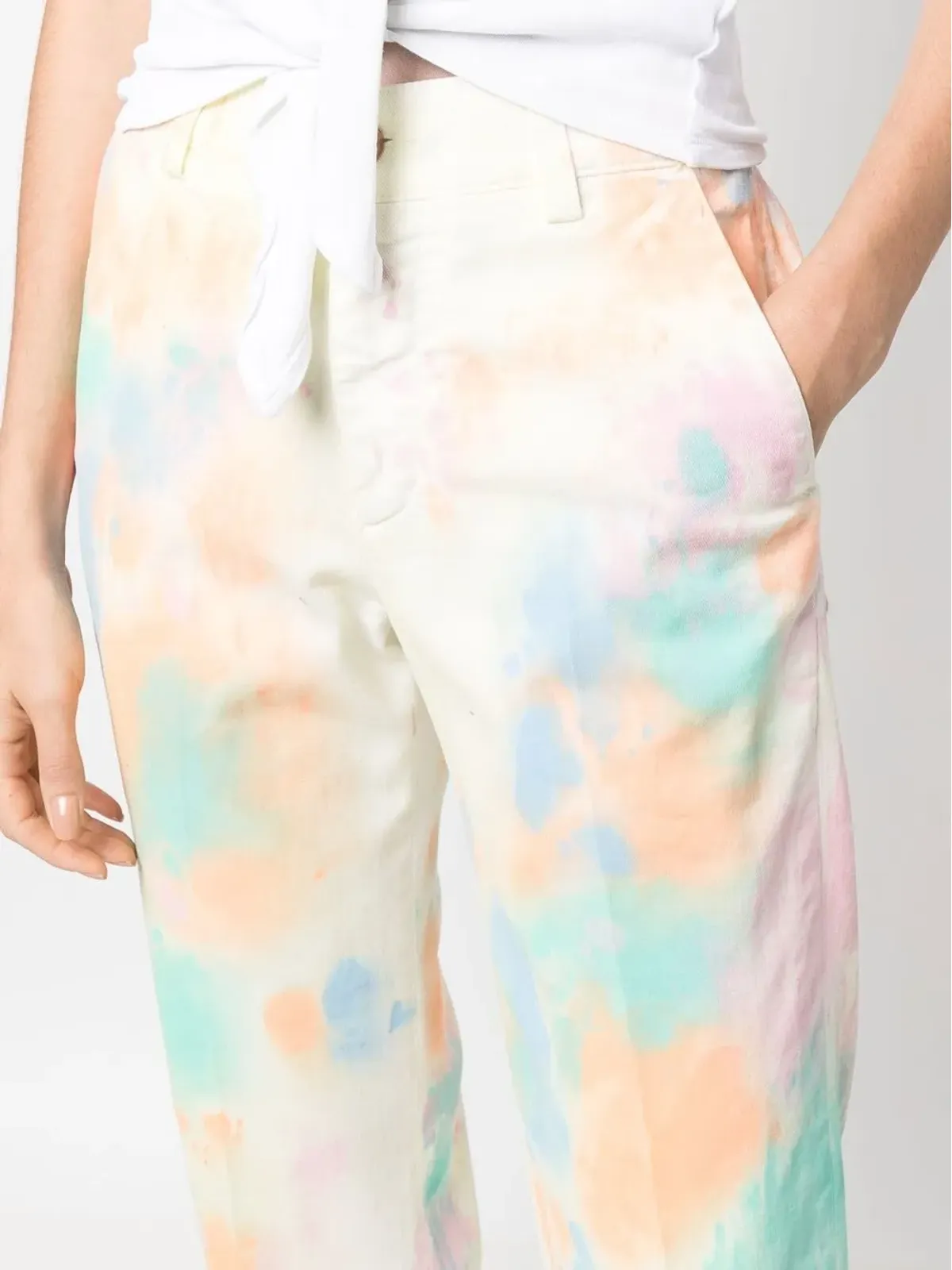 PT Torino 抽象柄プリントのクロップドパンツ - 画像5