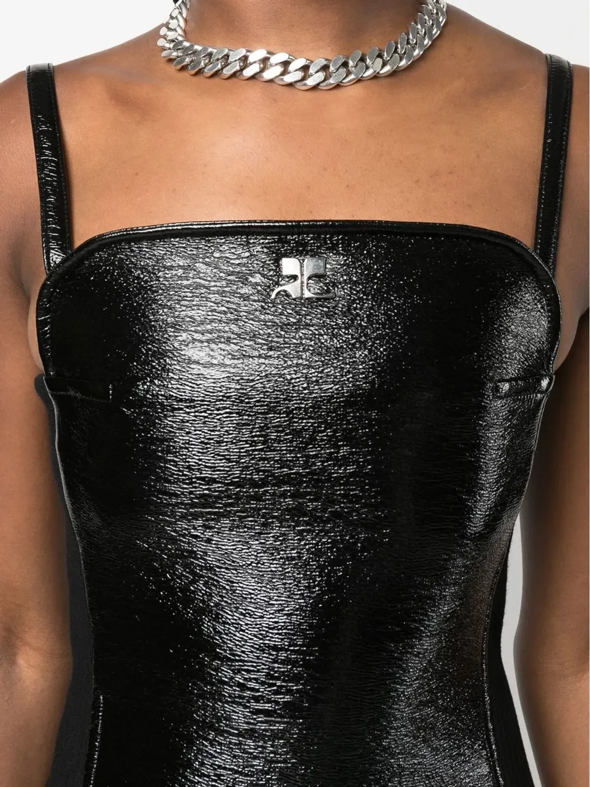 Courrèges ボディコンパネルドレス - ブラック - 画像5