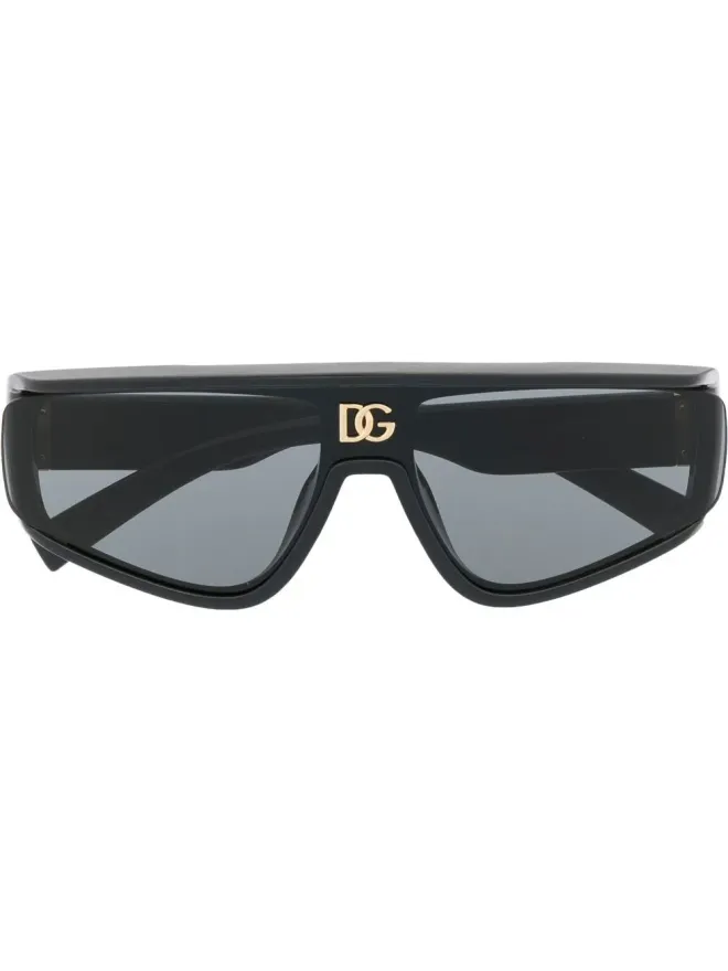 Dolce & Gabbana Eyewear Dolce & Gabbana Eyewear スクエアフレーム ロゴプレート サングラス - ブラックの商品画像