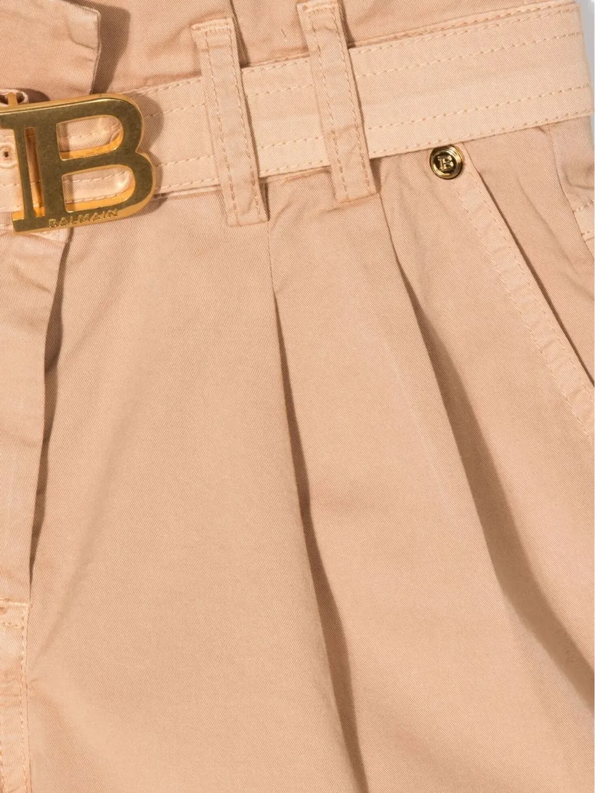 Balmain Kids ロゴプレート ハイウエストショーツ - Neutrals - 画像3