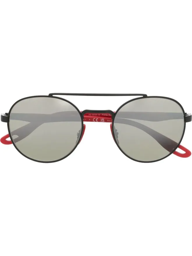 Ray-Ban Ray-Ban ラウンドフレーム ミラーレンズ サングラス - ブラックの商品画像