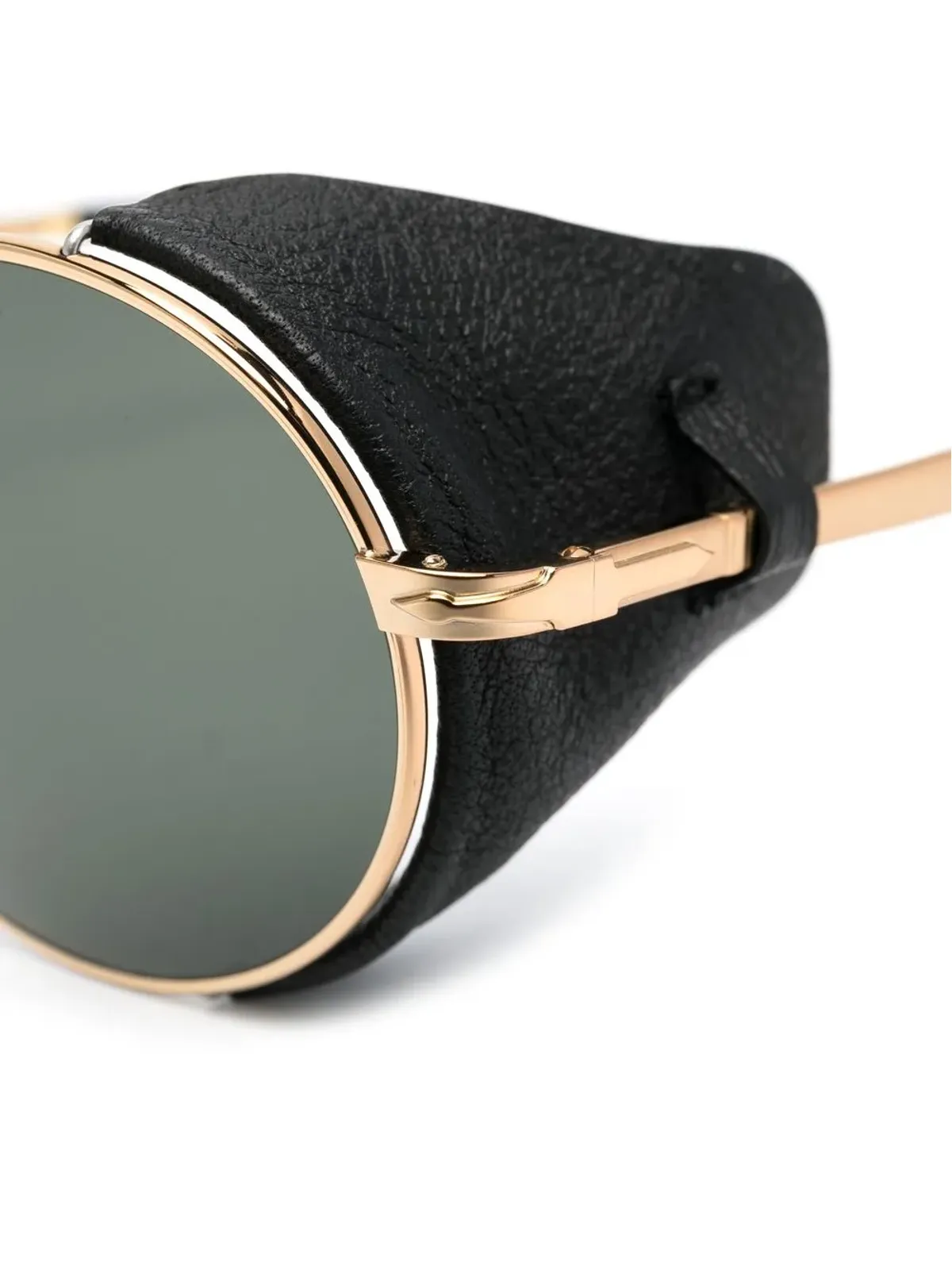 Persol ゴールド レザーサイド丸型サングラス - 画像3