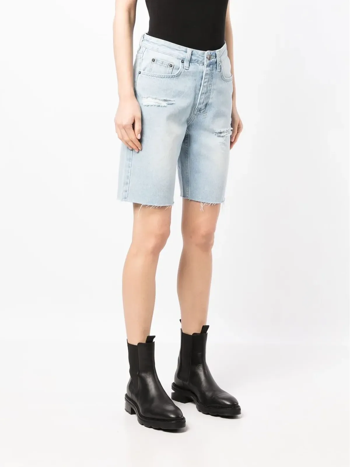 Ksubi ロングライン デニムショーツ（ダメージ加工） - 画像3