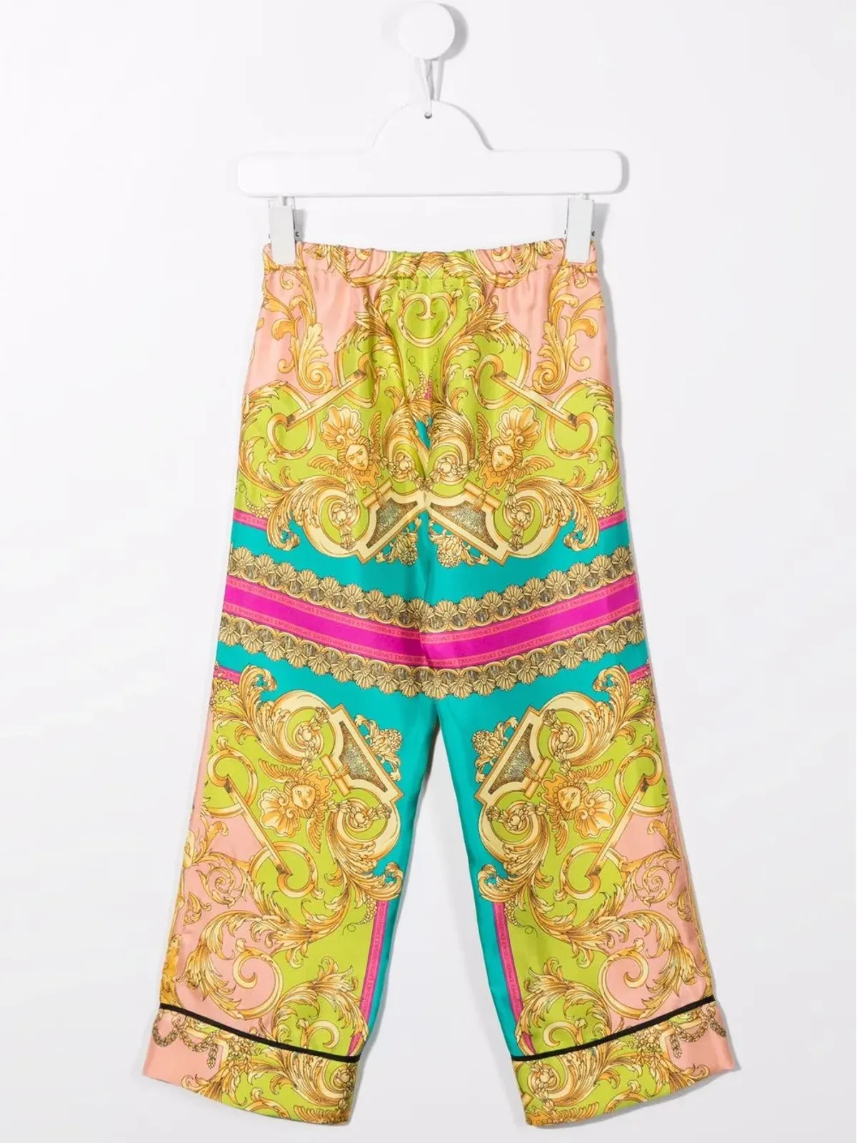 Versace Kids バロック柄ワイドレッグパンツ - イエロー - 画像2