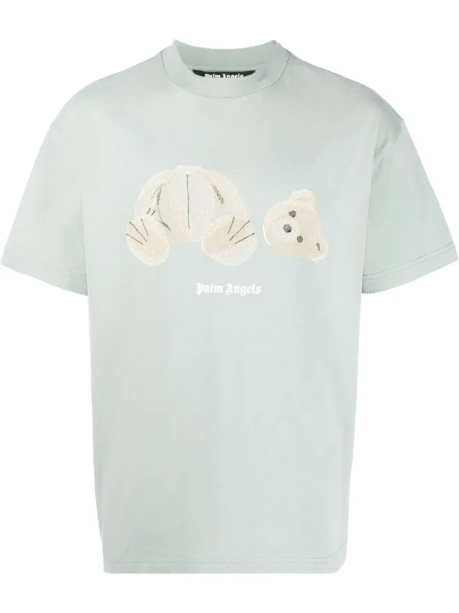 Palm Angels Palm Angels テディベア ロゴプリント クルーネック Tシャツ - グリーンの商品画像