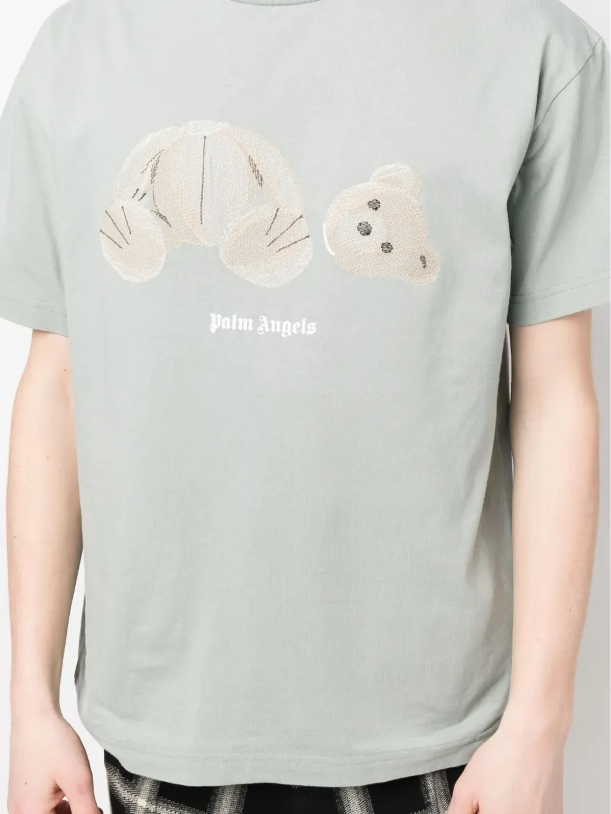 Palm Angels テディベア ロゴプリント クルーネック Tシャツ - グリーン - 画像5