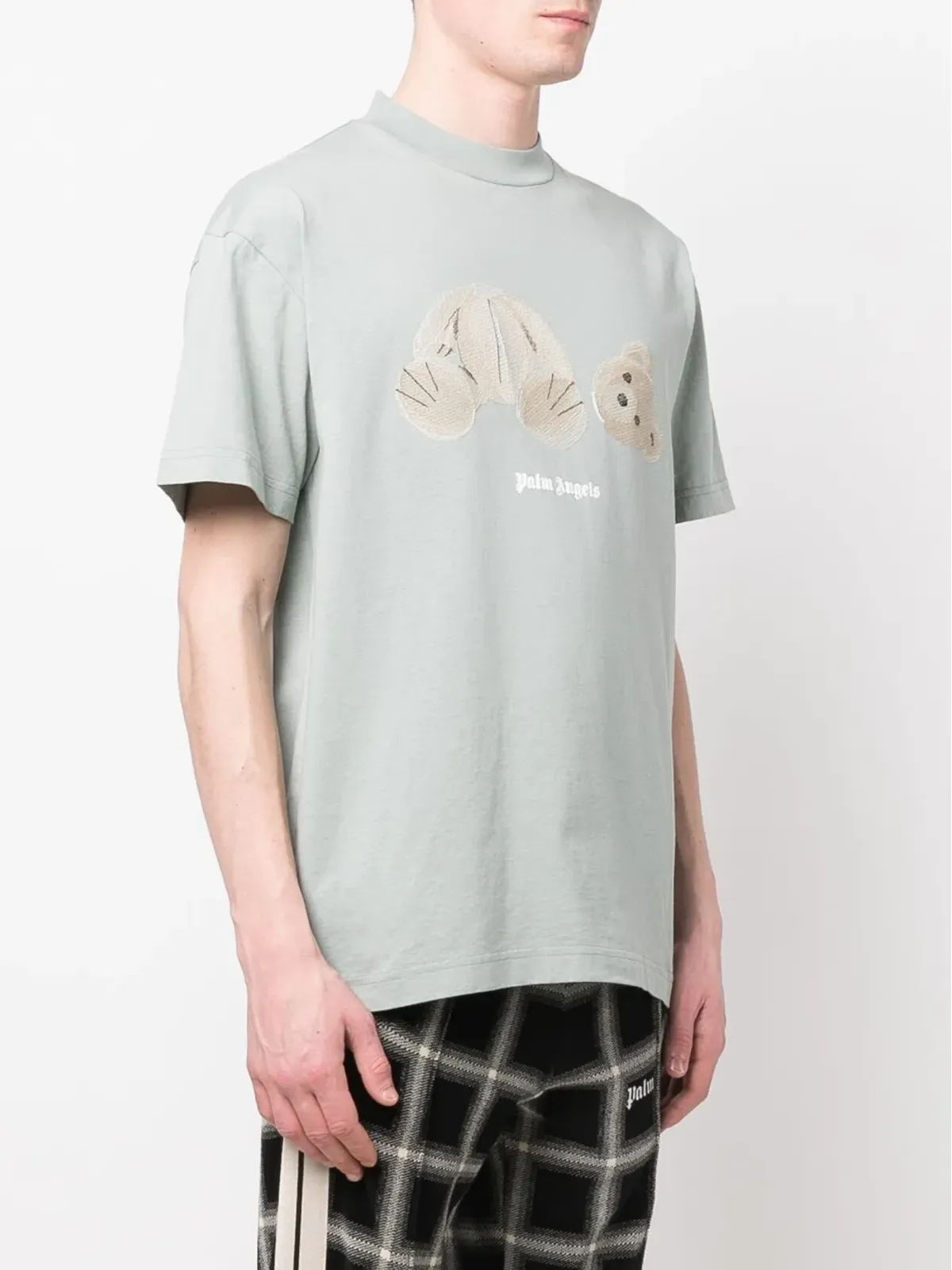 Palm Angels テディベア ロゴプリント クルーネック Tシャツ - グリーン - 画像3