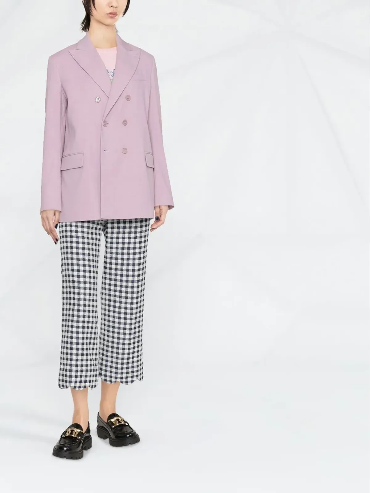 RED Valentino ピークラペル・ダブルブレストブレザー - 画像2