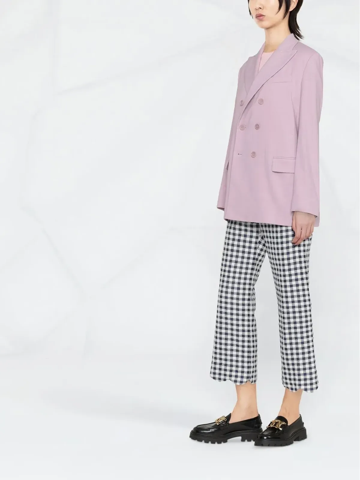 RED Valentino ピークラペル・ダブルブレストブレザー - 画像3