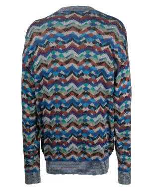 Missoni Pre-Owned ジグザグニットカーディガン - ブルー - サムネイル2