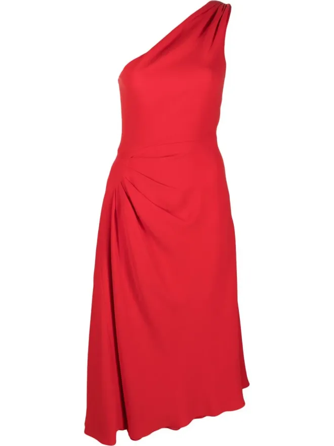 Christian Dior Pre-Owned Christian Dior Pre-Owned 2010年頃のギャザー入りワンショルダー・シルクドレスの商品画像