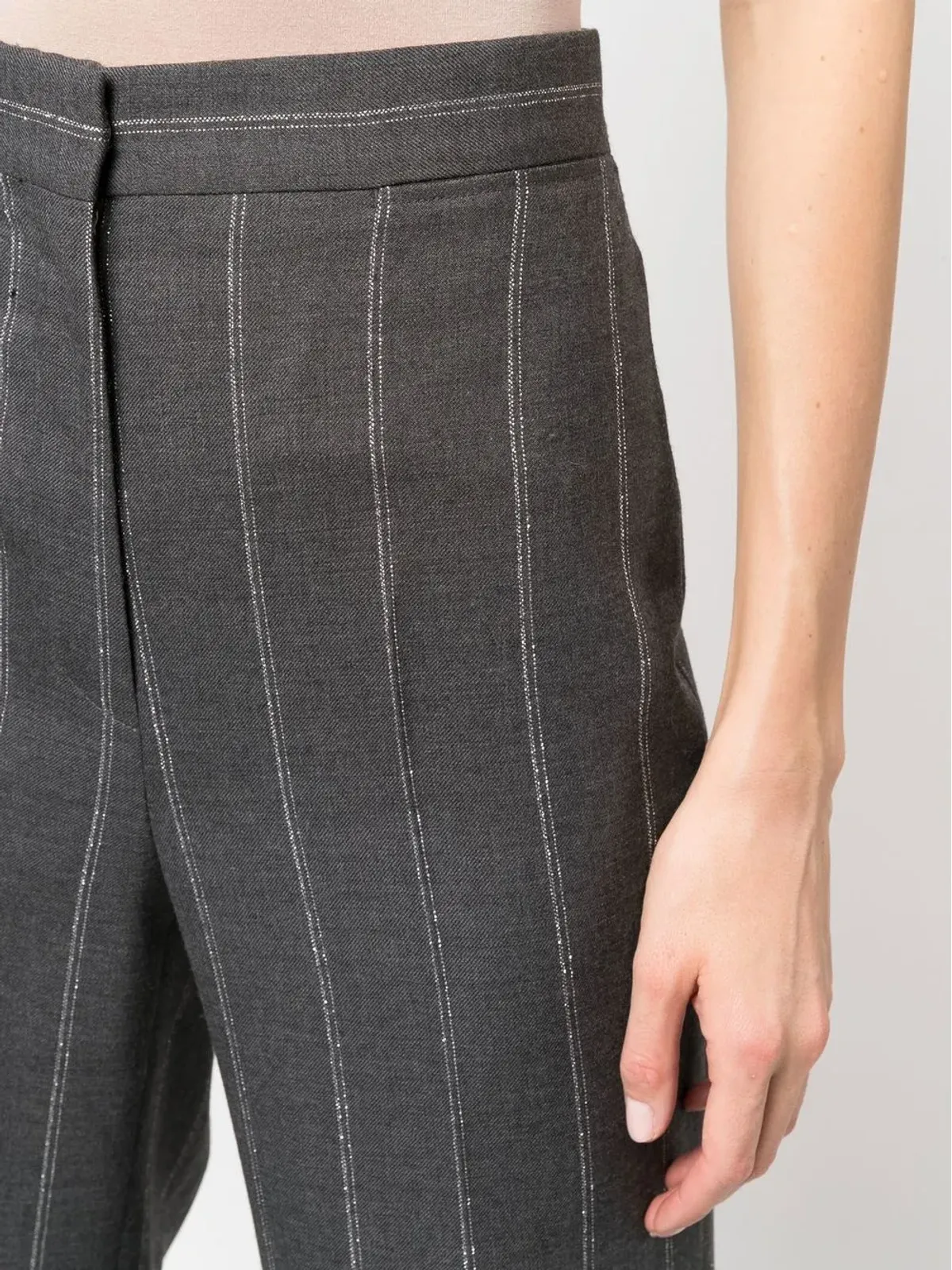 Stella McCartney ステッチディテールストライプ テーラードパンツ - グレー - 画像5