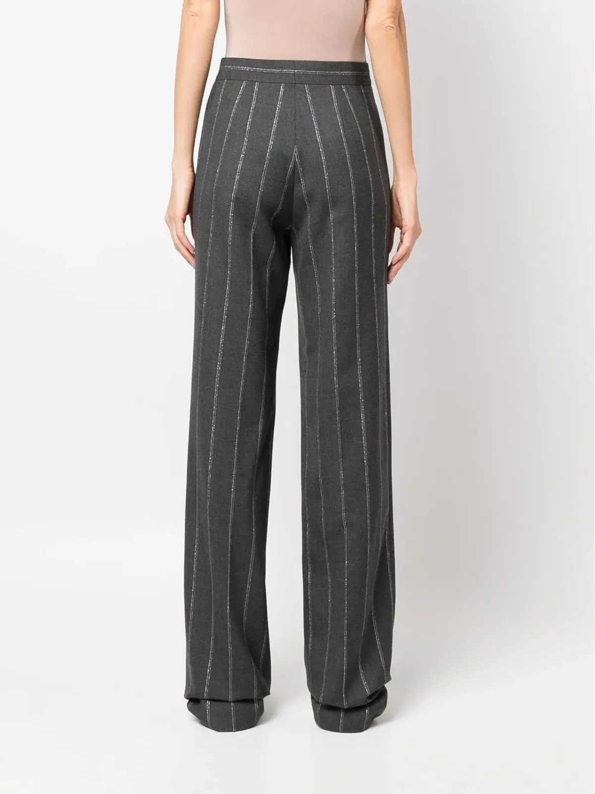 Stella McCartney ステッチディテールストライプ テーラードパンツ - グレー - 画像4