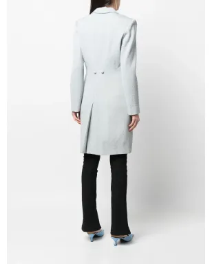 Christian Dior Pre-Owned 1990年代 テクスチャード ノッチド・シングルブレスト コート - ブルー - サムネイル4