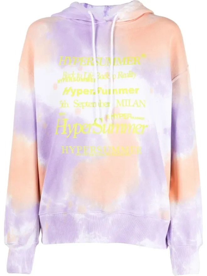 MSGM MSGM スローガンプリント タイダイ フーディの商品画像