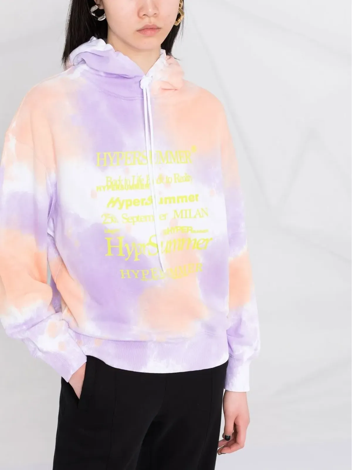 MSGM スローガンプリント タイダイ フーディ - 画像5