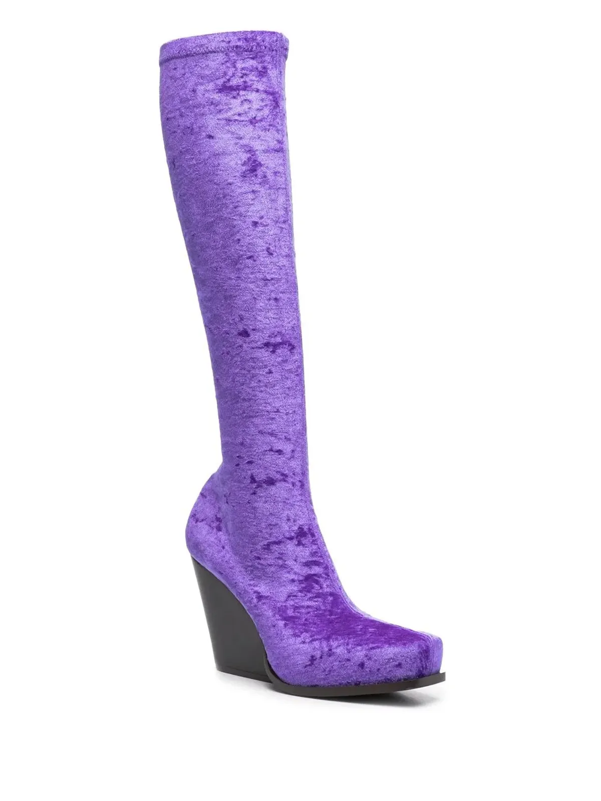 Stella McCartney ベルベット膝丈ブーツ - パープル - 画像2