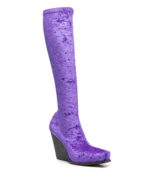 Stella McCartney ベルベット膝丈ブーツ - パープル - サムネイル2